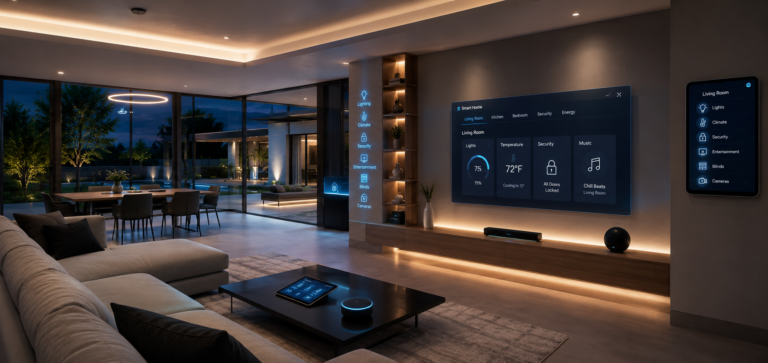 Future smart home design with connected living room technology